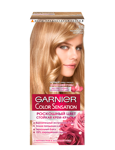 Краска для волос Garnier Color Sensation 8.0 Переливающийся светло-русый